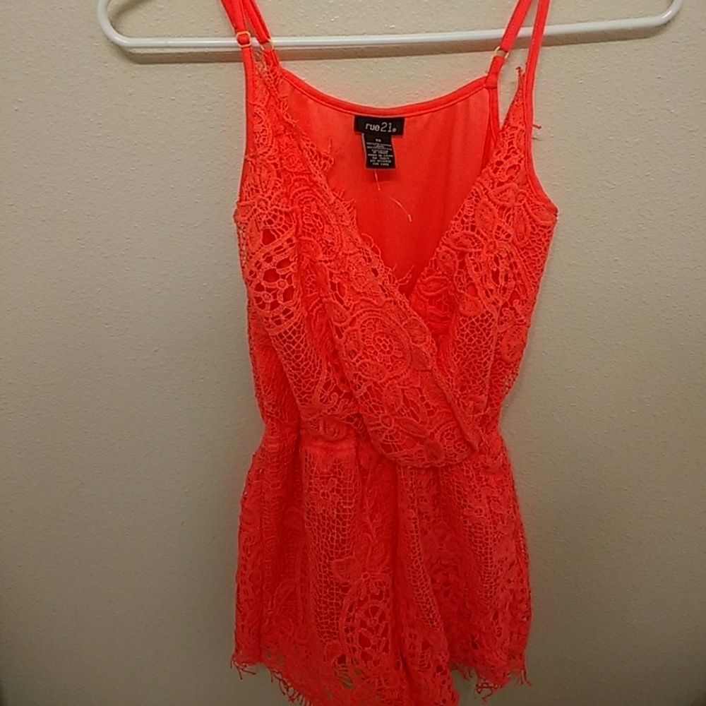 Neon pink romper